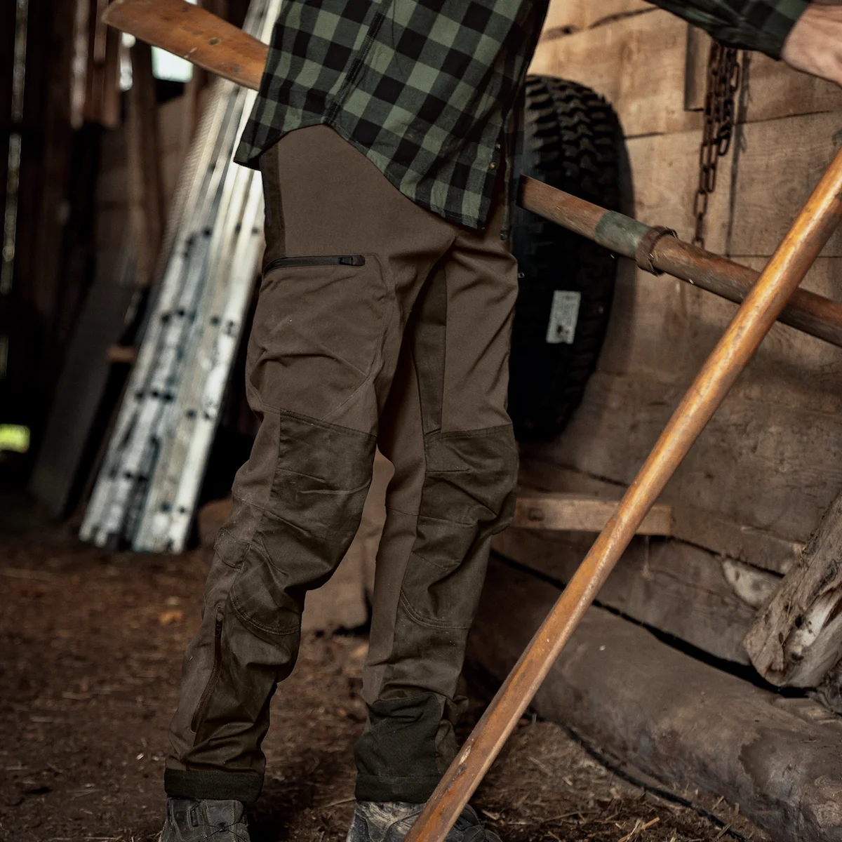 Spodnie myśliwskie Härkila Ragnar Slate Brown / Willow Green